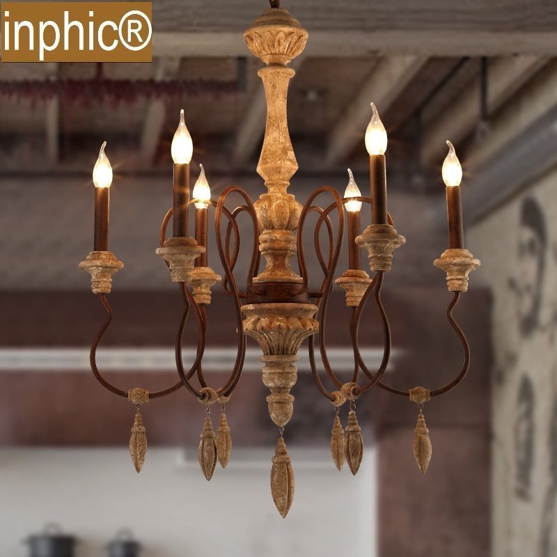 INPHIC-RH Loft創意美式鄉村復古吧臺歐式燈具工業木藝客廳吊燈