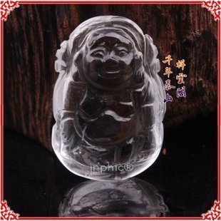 INPHIC-宗教 開光純天然白水晶彌勒佛吊墜大肚佛笑口常開保平安納福
