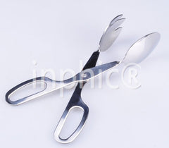 INPHIC-不鏽鋼橢圓頭沙拉夾 食物夾 自助餐夾 麵包夾 燒烤夾 菜夾