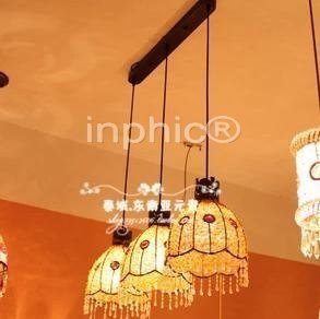 INPHIC-3珠子燈3頭金孔雀餐廳燈吊燈