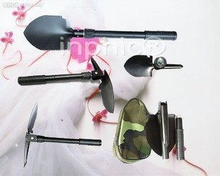 INPHIC-便攜多功能三折鏟小號工兵鏟折疊鏟鐵鍬鏟子戶外探險車用
