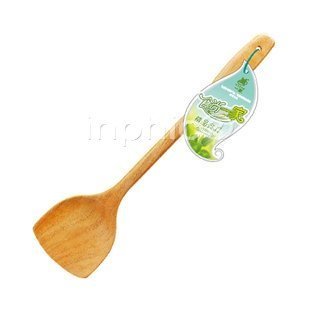 INPHIC-大木鏟 木鍋鏟 本色 不粘鍋用 長柄 扁柄 中式鍋鏟10個一包裝