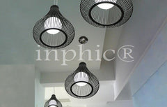 INPHIC-美式鄉村洋蔥頭鐵藝吊燈簡約現代酒吧餐客廳燈火鍋店飯店鳥籠吊燈 小型23cm帶布罩