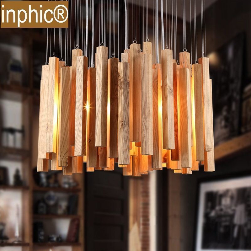 INPHIC-北歐原木質設計藝術創意個性餐廳吊燈 客廳燈簡約實木藝吊燈具