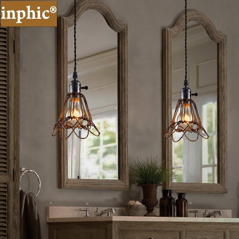 INPHIC-美式鄉村復古工業Loft餐廳吊燈 創意個性吧臺LED吊燈酒吧燈具鐵藝