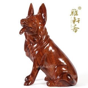 INPHIC-宗教 紅木雕刻工藝品 風水生肖狗擺飾 鎮宅化煞狼狗 高33