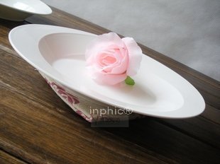 INPHIC-盤子 歐式湯盤 陶瓷 餐具 瓷盤菜盤 果盤 西式純白橢圓湯盤