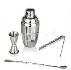INPHIC-雞尾酒調酒器工具四件套裝 搖酒壺不鏽鋼350ML雪克壺吧更冰夾量杯
