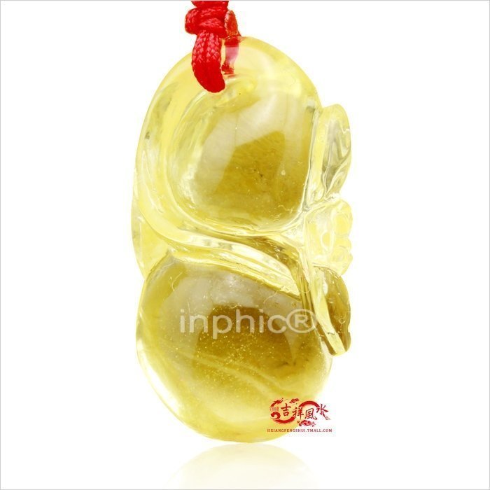 INPHIC-開運 開光天然黃水晶化煞平安葫 吊墜屬鼠者招財納福保平安開運吉祥物