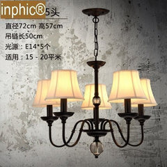 INPHIC-美式吊燈北歐鄉村田園鐵藝布藝吊燈簡歐復古餐廳燈臥室客廳燈具 4頭