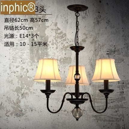 INPHIC-美式吊燈北歐鄉村田園鐵藝布藝吊燈簡歐復古餐廳燈臥室客廳燈具 3頭