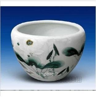 INPHIC-經典藝術魚缸 綺麗荷塘韻 字畫缸;陶瓷魚缸;