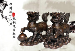 INPHIC-開運 開光純銅送子麒麟大型一對擺件家居鎮宅避邪銅麒麟工藝品裝飾禮品