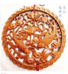INPHIC-宗教 雙魚戲蓮 開光桃木魚掛件 木魚掛飾 鎮宅避邪 富貴有餘