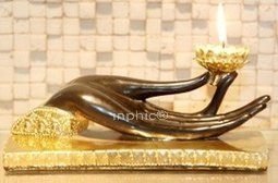 INPHIC-宗教 樹脂工藝品 擺飾 家居裝飾品 佛手燭臺A款