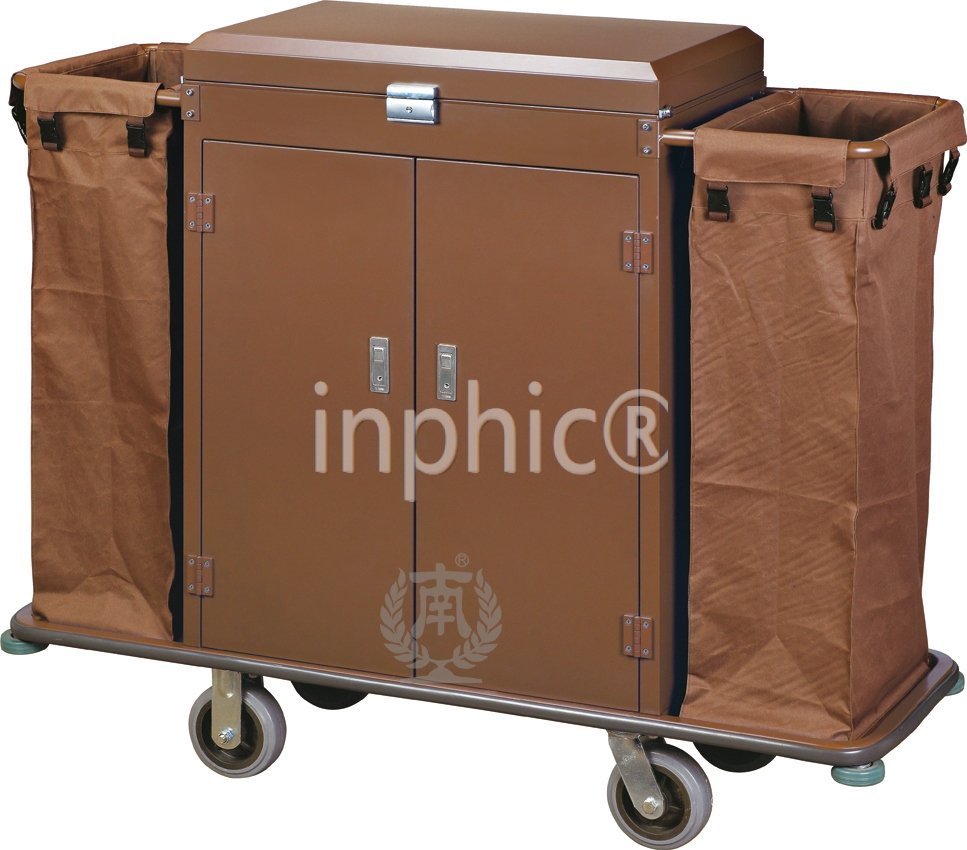 INPHIC-客房服務車鋼板烤漆飯店工作車飯店房口車附門附蓋加厚型