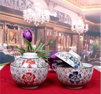 INPHIC-餐具日式和風釉下彩手繪米飯碗蓋碗湯碗蓋缽保鮮碗(6個)