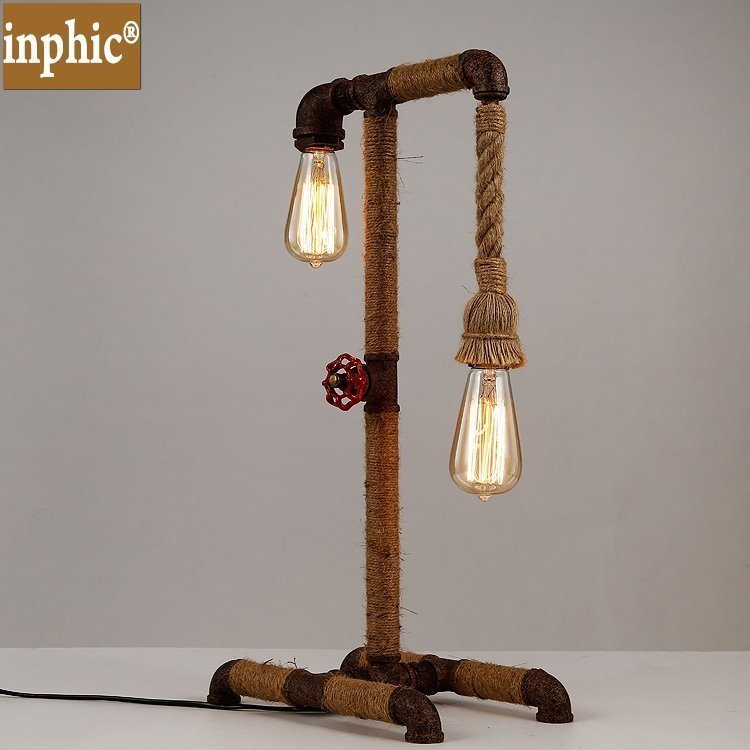 INPHIC-美式鄉村水管麻繩檯燈 工業風麻繩檯燈 客廳臥室床頭燈創意水管燈