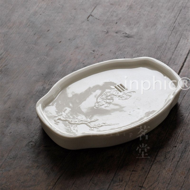 INPHIC-茶具 牙白 浮雕 如意雲 壺承 乾泡盤壺盛 茶席設計 陶瓷