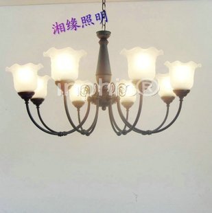 INPHIC-8頭吊燈 超低價 客廳燈 臥室燈 歐式地中海風格 鐵藝玻璃燈
