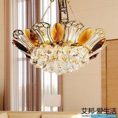 INPHIC-金黃色水晶燈飾客廳燈餐廳吊燈臥室燈歐式燈具