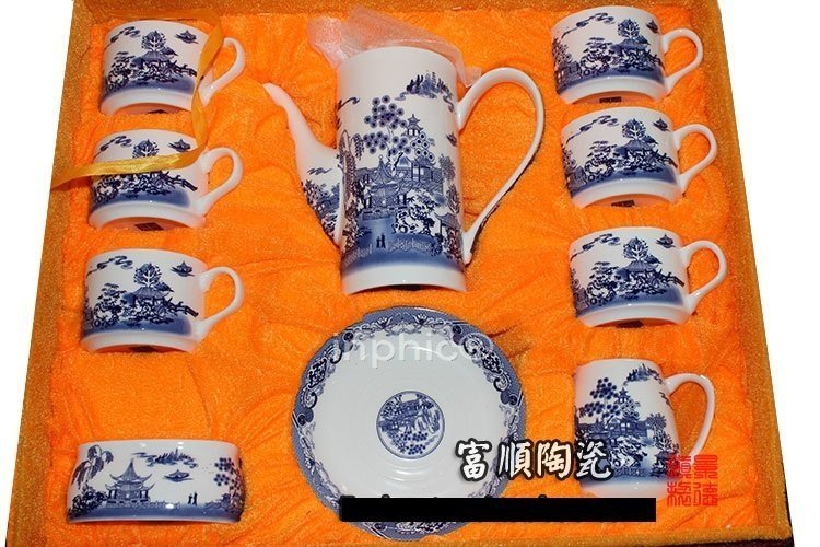 INPHIC-景德鎮陶瓷 咖啡具套裝 咖啡杯套裝 英式咖啡杯碟 青花瓷咖啡套具