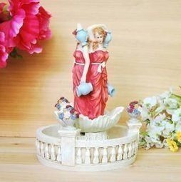 INPHIC-開運 歐式田園風流水噴泉加濕器 人物擺飾 非常漂亮 工藝品擺飾 個性