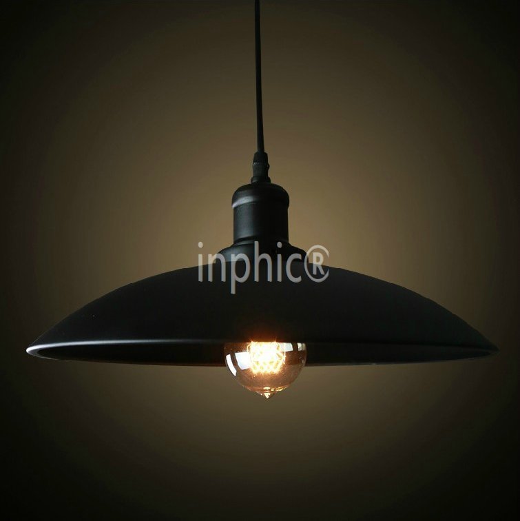 INPHIC-loft咖啡廳 倉庫小黑裙吊燈白色 復古美式餐廳單頭鍋蓋燈
