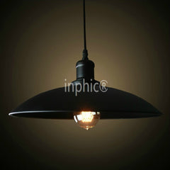 INPHIC-loft咖啡廳 倉庫小黑裙吊燈白色 復古美式餐廳單頭鍋蓋燈