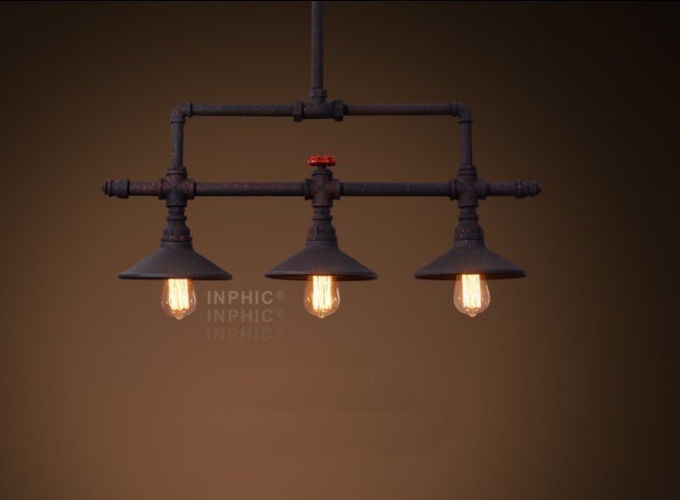 INPHIC-復古特色工業創意餐廳水管吊燈鐵藝loft酒吧餐廳咖啡館吊燈具 3頭