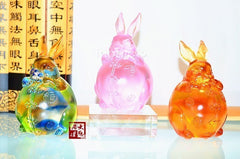 INPHIC-開運 琉璃禮品開光擺件家庭平安吉祥飾品擺設玉兔添福招財送福