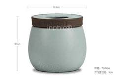 INPHIC-茶具 天青汝窯茶葉罐 開片汝瓷儲茶罐 古意悠長 密封茶倉 茶道