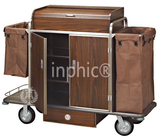 INPHIC-不鏽鋼飯店工作車客房車 多功能洗衣房附門服務收集車