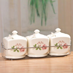 INPHIC-廚房用具調味罐六件套附不鏽鋼架三色調味罐陶瓷套裝