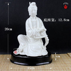 INPHIC-佛像 7吋仿何朝宗觀音菩薩像 陶瓷佛像擺飾 陶瓷觀音佛像 披坐觀音