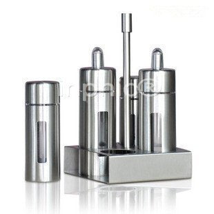 INPHIC-不鏽鋼調味瓶 罐套裝  醬油瓶粉筒 油瓶 糖鹽罐 十件套