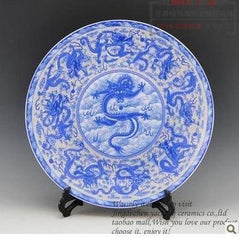 INPHIC-景德鎮 新春裝飾陶瓷器 《青花九龍》瓷盤 時尚擺設