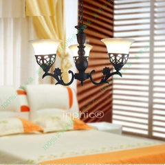 INPHIC-歐式田園燈具燈飾客廳餐廳書房臥室3頭吊燈鐵藝美式兒童房老人房