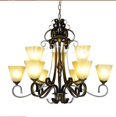 INPHIC-美式簡約吊燈鐵藝燈具歐式吊燈 兩層大吊燈客廳燈複式樓梯燈