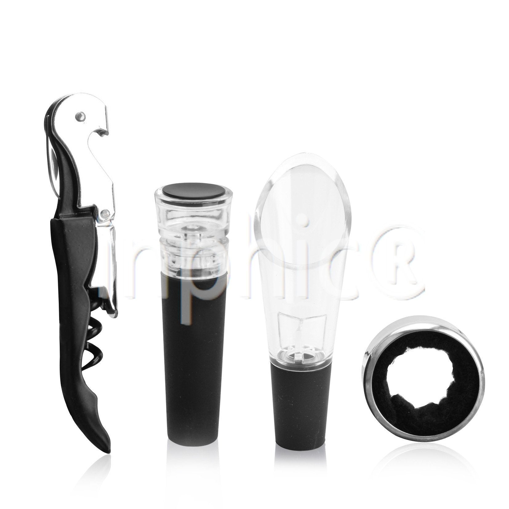 INPHIC-紅酒酒具4件套海馬刀開瓶器倒酒器酒環抽真空酒塞精品套裝