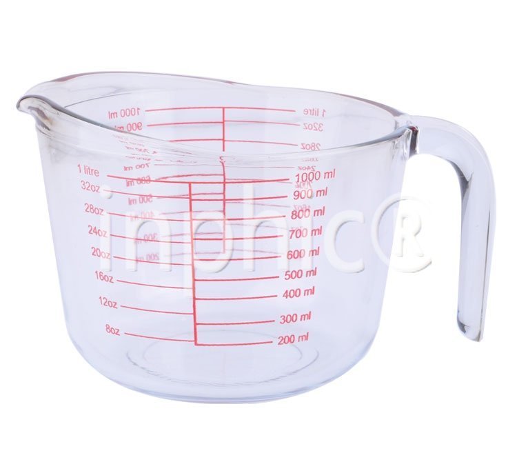 INPHIC-1L透明烘培量杯 廚房工具 帶刻度量杯安全鋼化玻璃量杯微波爐專用