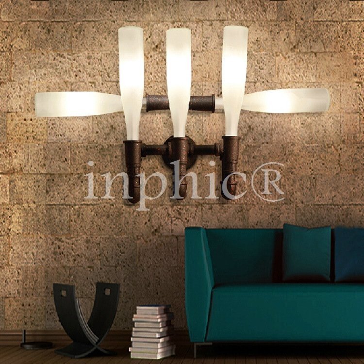 INPHIC-創意水管壁燈酒吧水瓶壁燈美式復古工業壁燈臥室走道壁燈具 4頭