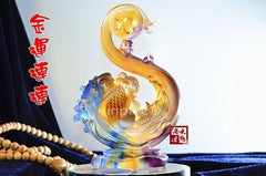 INPHIC-開運 琉璃開光擺件原裝家庭禮品平安吉祥飾品擺設金運連連雙魚