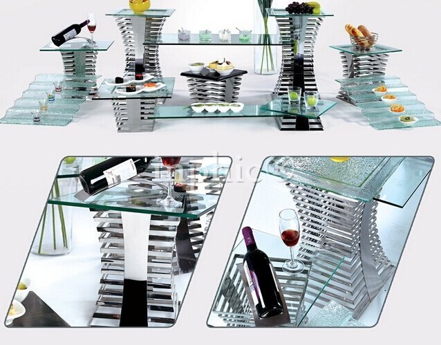 INPHIC-夢幻組合多功能自助餐腰形不鏽鋼層架擱架點心架酒店餐飲擺架組件