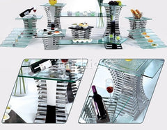 INPHIC-夢幻組合多功能自助餐腰形不鏽鋼層架擱架點心架酒店餐飲擺架組件