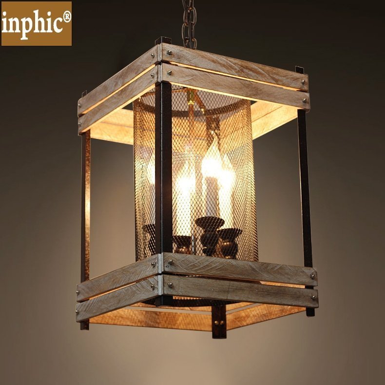 INPHIC-美式鄉村復古工業創意田園餐廳閣樓梯書房臥室服裝店實木吊燈