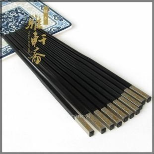 INPHIC-霧銀鍍金龍鳳烏木筷紅木筷子 黑檀筷 新婚