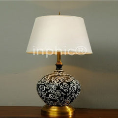INPHIC-新中式大氣高級復古客廳書房臥室燈具陶瓷純銅檯燈b