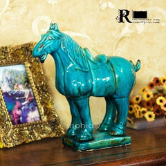 INPHIC-歐式地中海風格 阿提拉裂紋陶瓷站馬家居飾品臥室書房