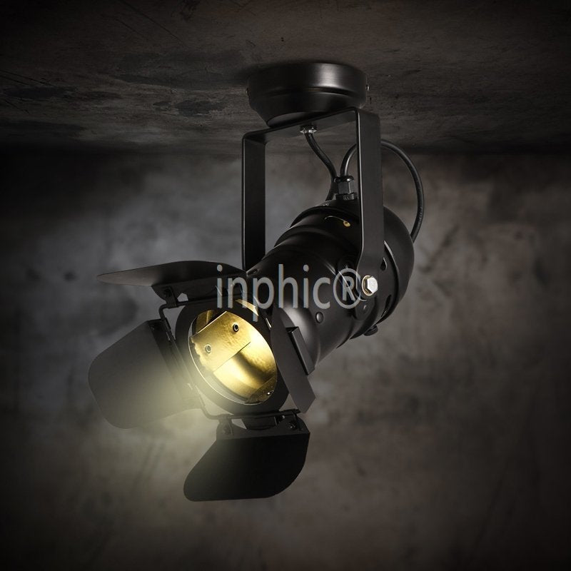 INPHIC-美式工業led軌道燈吸頂燈服裝店簡約筒燈射燈客廳會議室背景射燈
